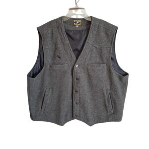 Wyoming Traders Wool Vest Mens 2XL Gray Cowboy Western Ranch Outerwear Rodeo